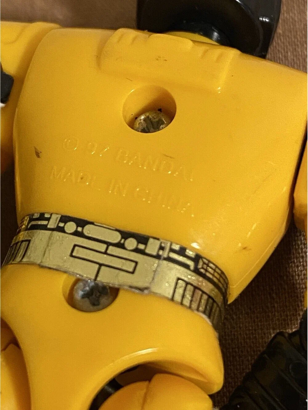 Vintage 1997 Bandai Yellow Robot Action Figure